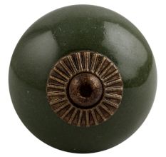 Olive Round Antique Fitting Ceramic Cabinet Knob